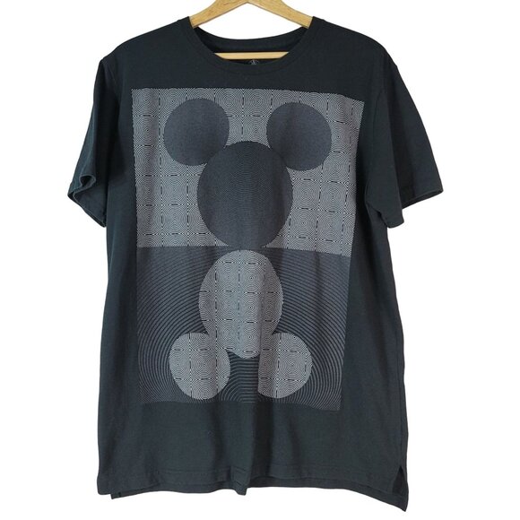 Disney Parks Mickey Mouse T Shirt Black Large Short Sleeve Spiral Silhouette - Picture 1 of 6